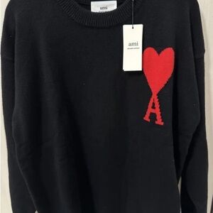 Ami Paris Hoodie Ami Athletic Hoodie for Men Women Ami Sweatshirt Black Sweater